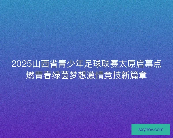 2025山西省青少年足球联赛太原启幕点燃青春绿茵梦想激情竞技新篇章 2025山西省青少年足球联赛太原启幕点燃青春绿茵梦想激情竞技新篇章
