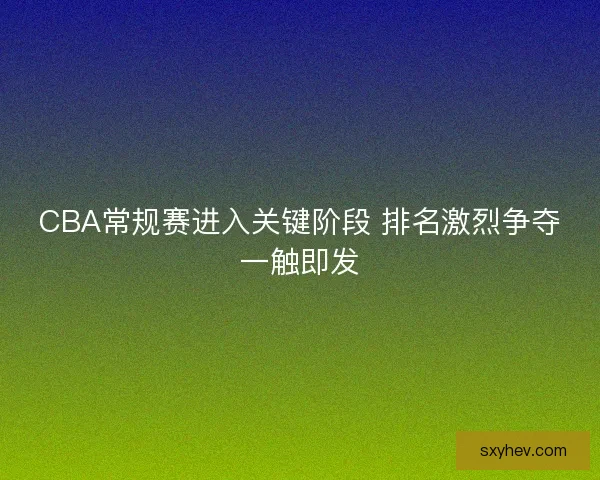 CBA常规赛进入关键阶段 排名激烈争夺一触即发