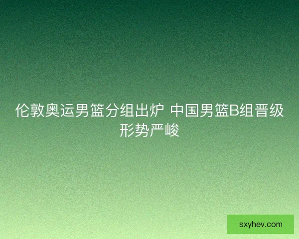 伦敦奥运男篮分组出炉 中国男篮B组晋级形势严峻